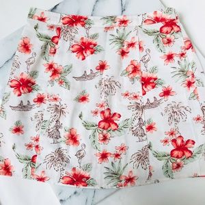 Forever21 Hibiscus Flamingo Tropical Skirt
